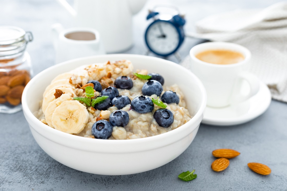 bowl of oatmeal with fruit